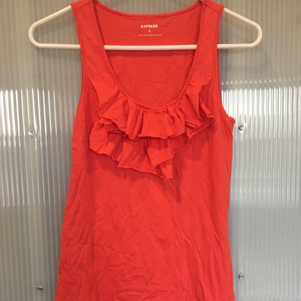 Ruffled coral tank top